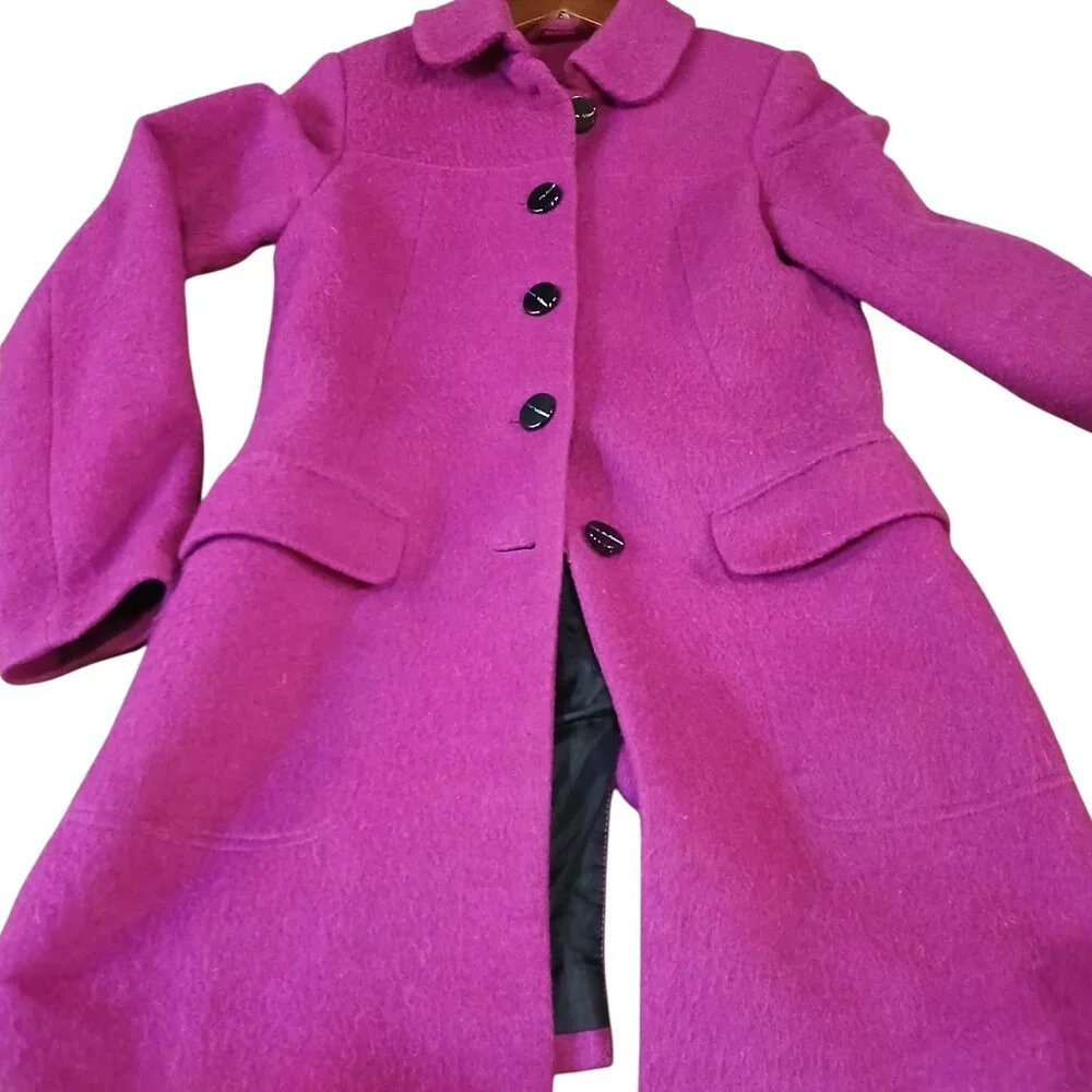 H & M Wool Blend Fuchsia Peacoat XS - Picture 1 of 8